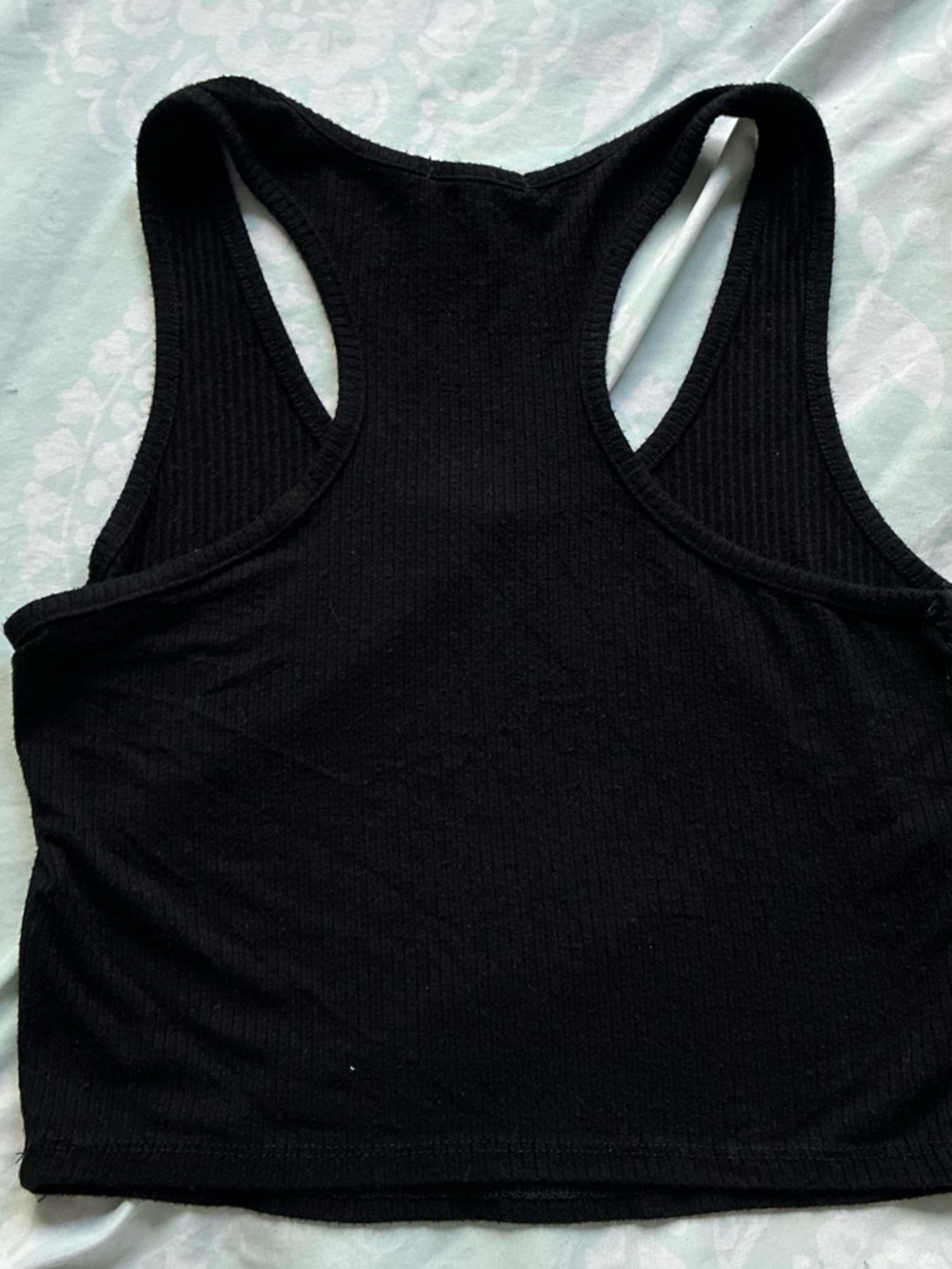 Tilly's Black Ribbed Racerback Tank Top - Picture 2 of 2